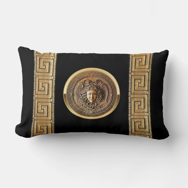 Coussin Rectangle Medusa et clé grecque (Recto)