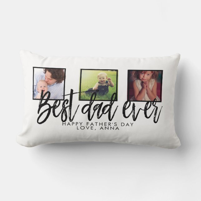 Coussin Rectangle Meilleur cadeau personnalisé de papa pour la Fête  (Recto)