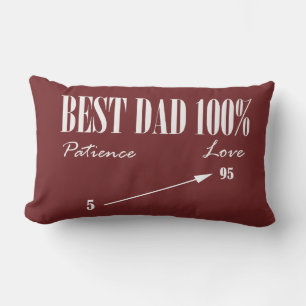 Coussin Rectangle Meilleur papa 100% Aimer Patience Funky Père Cushi