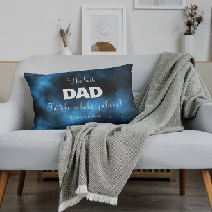 Coussin Rectangle Meilleur papa dans la galaxie bleue