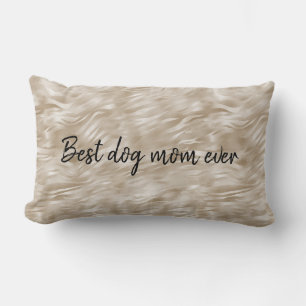 Coussin Rectangle Meilleure Maman de Chien Chic Impression Zèbre Or
