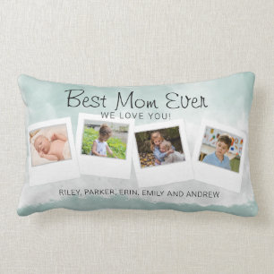 Coussin Rectangle Meilleure maman Ever aquarelle photo pour enfants