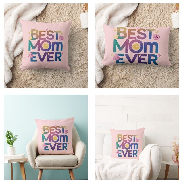 Coussin Rectangle Meilleure Maman Ever Cœurs & Fleurs (best mom ever pillows flowers hearts)