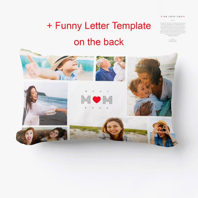 Coussin Rectangle Meilleure maman Ever Funny Fête des Mères 7 Photo  (Créateur téléchargé)