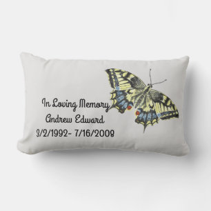 Coussin Rectangle Mémorial aux papillons personnalisés