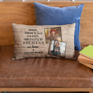 Coussin Rectangle Mémorial de la famille rustique   2 garde-photos