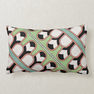 Coussin Rectangle Menthe géométrique de motif d'art déco assyrien