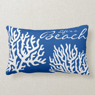Coussin Rectangle Mer blanche côtière La vie de corail est une pla