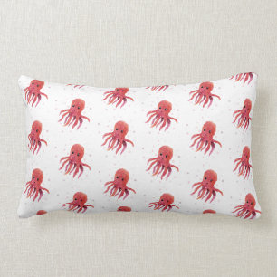 Coussin Rectangle Mer octopique mignonne et salutations Santa Hat
