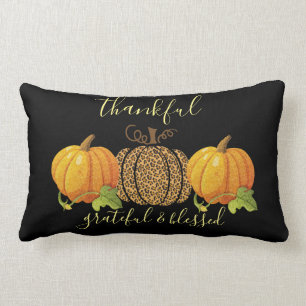 Coussin Rectangle Merci gracieux Bienheureux Citrouille léopard