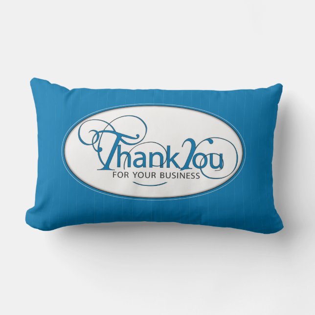 Coussin Rectangle Merci Pour Les Affaires, Script Bleu (Recto)