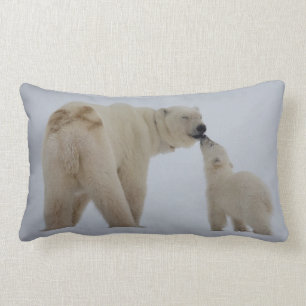 Coussin Rectangle Mère d'ours blanc avec CUB