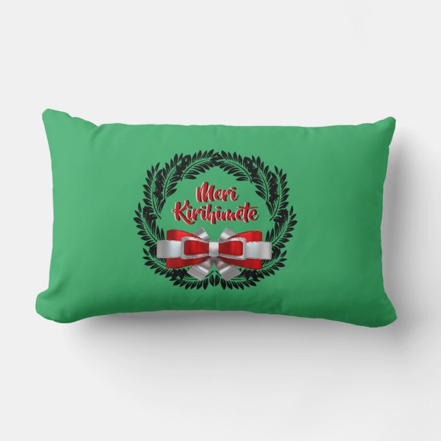 Coussin Rectangle Meri Kirihimete Maori pour Joyeux Noël (Recto)