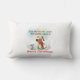Coussin Rectangle Merry Christmas dog santa throw pillow