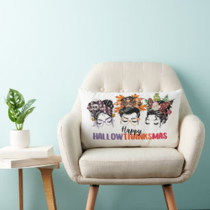 Coussin Rectangle Messy bun mama Hallowy Hallowthanksmas