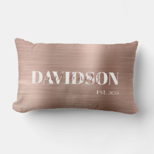 Coussin Rectangle Métal brossé or rose Personnaliser Mariage