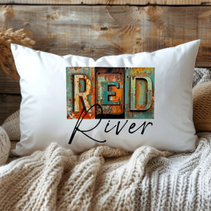 Coussin Rectangle Métal rustique Rouge Rivière Louisiane État