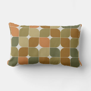 Coussin Rectangle Mi-siècle Abstrait Brown Orange Tan Motif