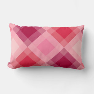 Coussin Rectangle Mi-siècle mega plaid - rose et vin