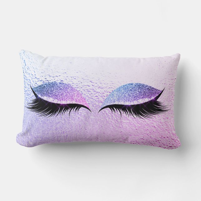 Coussin Rectangle Miami Vivid Parties scintillant rose vif noir maqu (Recto)