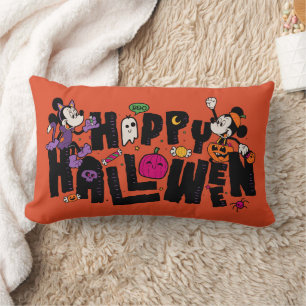 Coussin Rectangle Mickey et Minnie - Bonne Halloween