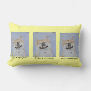 Coussin Rectangle mignon chien akita souriant unique et amusant