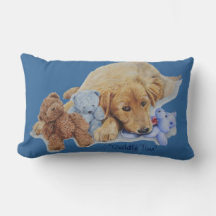Coussin Rectangle mignon chiot de récupération d'or bouddin nounours