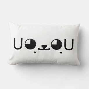Coussin Rectangle Mignon Kawaii Chien Emoticon Japonais Kaomoji