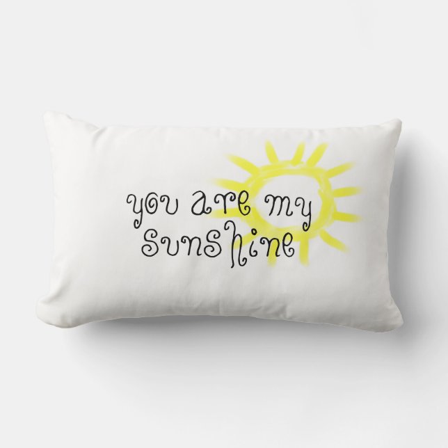 Coussin Rectangle mignon tu es ma citation soleil jaune blanc (Recto)