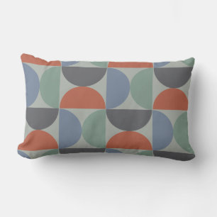Coussin Rectangle Milieu du siècle moderne Gris bleu citronnelle et