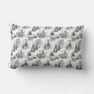 Coussin Rectangle MINI SCHNAUZER Terrier Toile noire avec En vichy