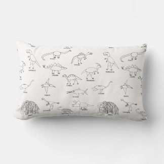 Coussin Rectangle Minimaliste Cute éducatif Dinosaur Dino Enfants