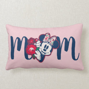 Coussin Rectangle Minnie Souris motifs floraux - Bonne fête des mère