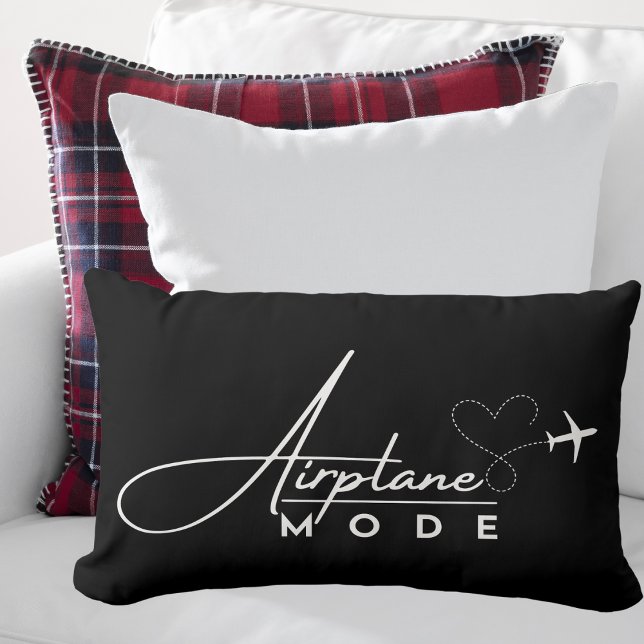 Coussin Rectangle Mode avion, Voyage, Script minimal, Aviation (Créateur téléchargé)