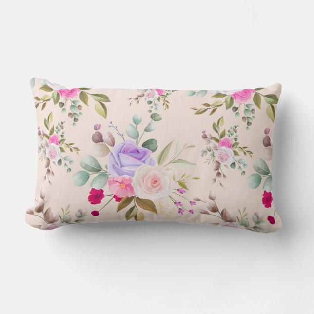 Coussin Rectangle Modèle floral (Recto)