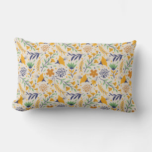 Coussin Rectangle Modèle floral coloré dessiné à la main-23595