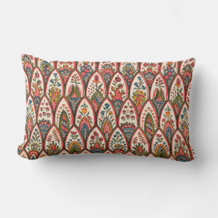 Coussin Rectangle MODÈLE FLORAL ORIENTAL Fleurs colorées Feuilles