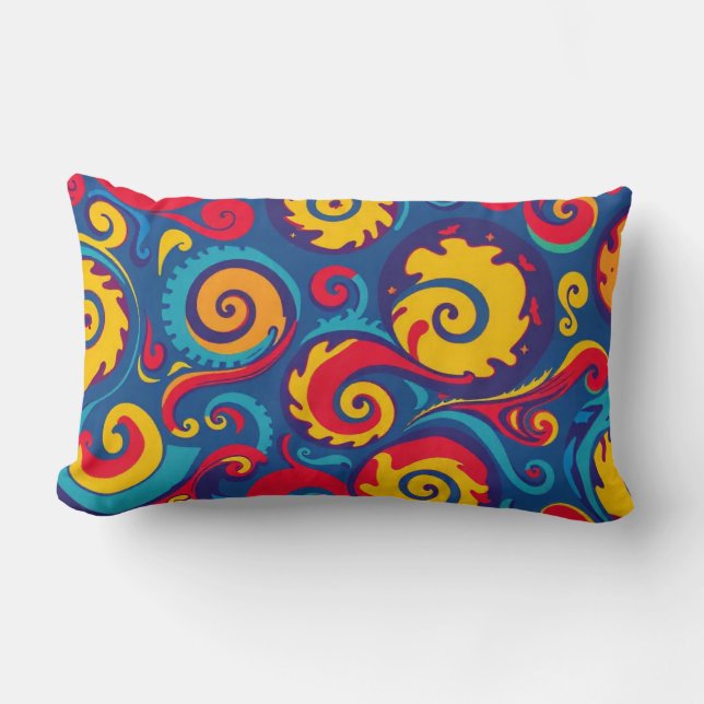 Coussin Rectangle Modèle géométrique couleur psychédélique (Recto)