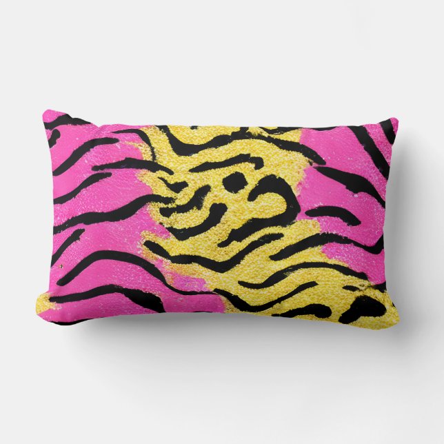Coussin Rectangle Modèle Zebra Parties scintillant rose (Recto)