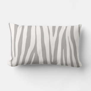 Coussin Rectangle Modèle zèbre gris clair et blanc, design moderne