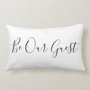 Coussin Rectangle Modern Be Our Guest Chambre noire et blanche