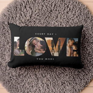 Coussin Rectangle Modern LOVE Collage Cutout Valentine's Day