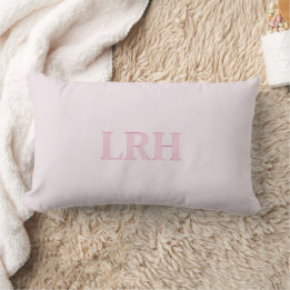 Coussin Rectangle Modern Minimalist Initial Pink Monogram