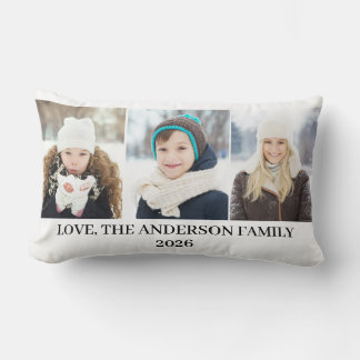 Coussin Rectangle Modern We Love You 3 Photo Collage 