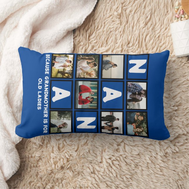 Coussin Rectangle Moderne Funny Grand-mère Cute Nana 8 Photo Collage (Couverture)