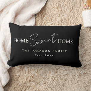 Coussin Rectangle Moderne Maison Douce Maison Noir Blanc