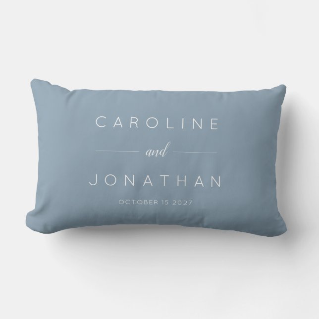 Coussin Rectangle Moderne Minimaliste Script Mariage Personnalisé Bl (Recto)