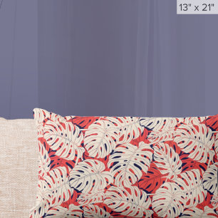 Coussin Rectangle Moderne Monstera Feuille Tropical