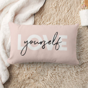 Coussin Rectangle Moderne Pastel Aimez-Vous Motivation Citation Cade