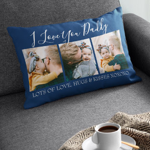 Coussin Rectangle Moderne personnalisé Je t'aime Papa   3 Photo